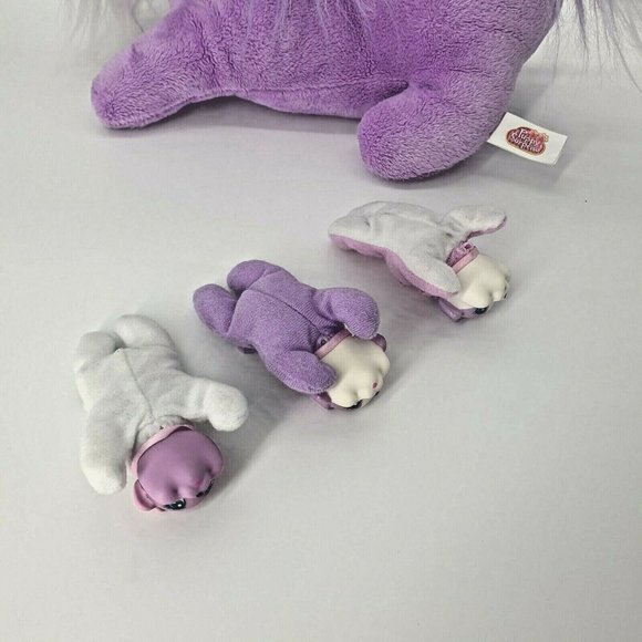 Puppy Surprise Purple Plush Dog 3 Babies (one Barks) Toy Clean Sanitized Mama - Picture 10 of 12